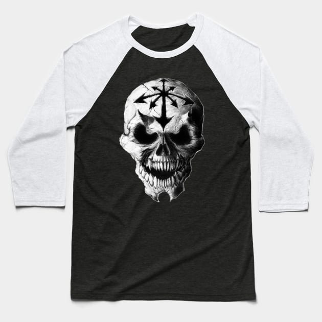 Chaos skull Baseball T-Shirt by Heavy